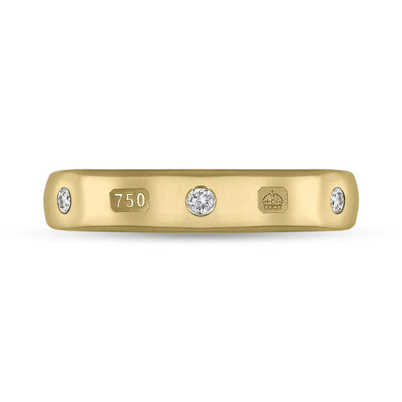 18ct Yellow Gold 0.15ctiamond Queen's Jubilee Hallmark 4mm Ring D