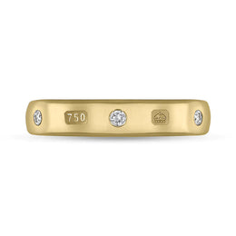 18ct Yellow Gold 0.15ctiamond Queen's Jubilee Hallmark 4mm Ring D