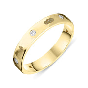 18ct Yellow Gold Diamond 4mm Wedding Band Ring, R1193_4_JFH