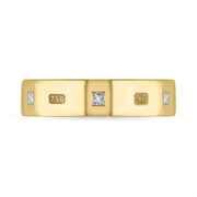 18ct Yellow Gold 0.24ct Diamond Queen's Jubilee Hallmark Princess Cut 5mm Ring D