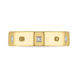 18ct Yellow Gold 0.24ct Diamond Queen's Jubilee Hallmark Princess Cut 5mm Ring D