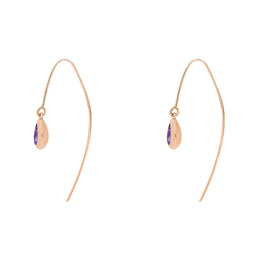 18ct Rose Gold Blue John Fleur De Lis Disc Drop Earrings