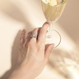 18ct Rose Gold Turquoise Diamond Tiara Band Ring. R1233.