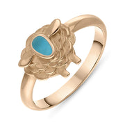 18ct Rose Gold Turquoise Sheep Ring, R1245.