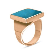 18ct Rose Gold Turquoise Small Square Ring, R603_2