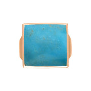 18ct Rose Gold Turquoise Small Square Ring, R603_3
