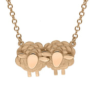 18ct Rose Gold Two Large Sheep Necklace, N1138.