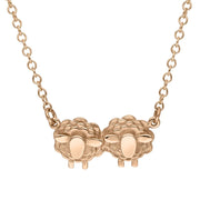 18ct Rose Gold Two Sheep Necklace, N1141.