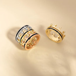 18ct Rose Gold Whitby Jet Diamond Tiara Band Ring. R1233.