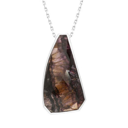 18ct White Gold Blue John Unique Tapered Necklace PUNQ0000235