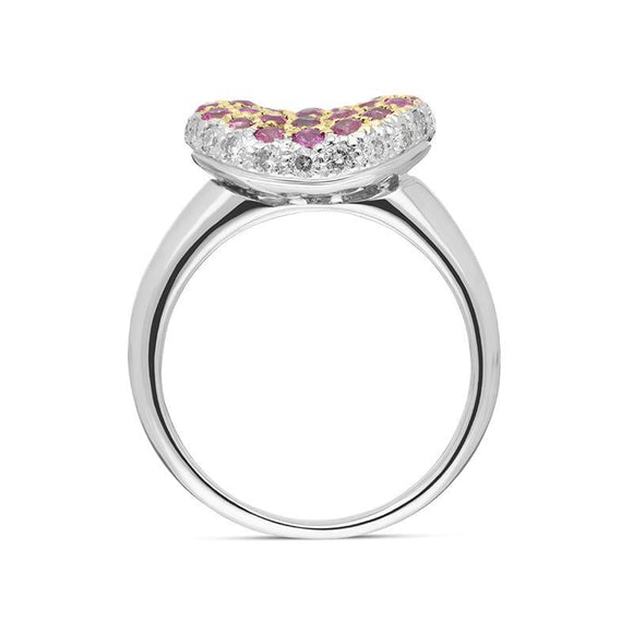 18ct White Gold Pink Sapphire Diamond Ring, R00392171_2