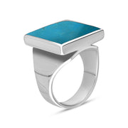 18ct White Gold Turquoise Small Square Ring, R603_2