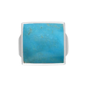 18ct White Gold Turquoise Small Square Ring, R603_3