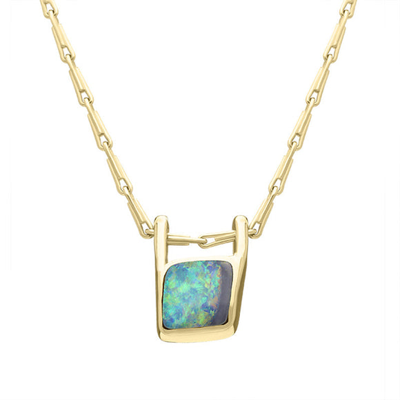 18ct Yellow Gold Opal Unique Abstract Necklace UPOP185