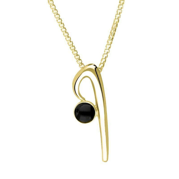 18ct Yellow Gold Whitby Jet Love Letters Initial I Necklace, P3456.