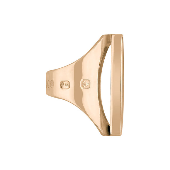 18ct Rose Gold Blue John King's Coronation Hallmark Large Oblong Ring R064 CFH