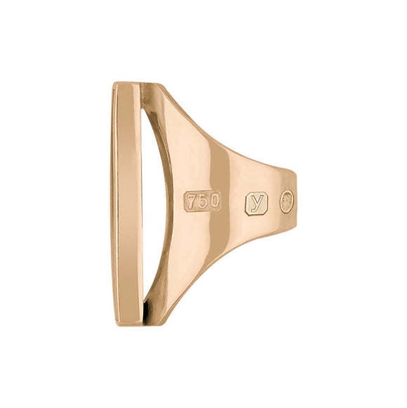 18ct Rose Gold Blue John King's Coronation Hallmark Large Oblong Ring R064 CFH