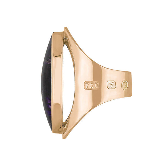 18ct Rose Gold Blue John King's Coronation Hallmark Large Oval Ring R013 CFH