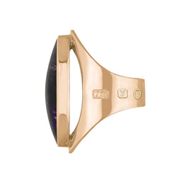 18ct Rose Gold Blue John King's Coronation Hallmark Large Oval Ring R013 CFH