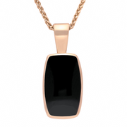 18ct Rose Gold Whitby Jet Barrel Shaped Necklace