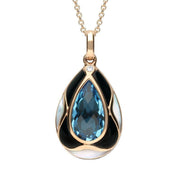 18ct Rose Gold Whitby Jet Diamond Topaz Mother of Pearl Two Piece Set