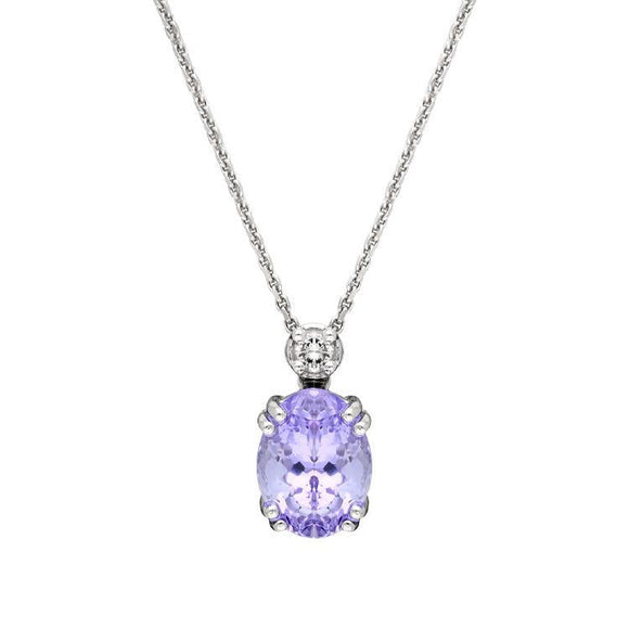 18ct White Gold 26.43ct Amethyst Diamond Necklace UNQAMETH_74