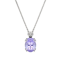 18ct White Gold 26.43ct Amethyst Diamond Necklace UNQAMETH_74