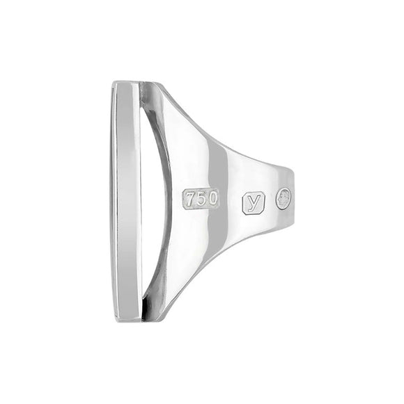 18ct White Gold Blue John King's Coronation Hallmark Large Oblong Ring R064 CFH