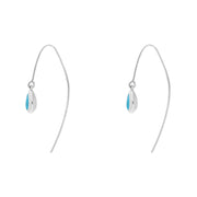 18ct White Gold Turquoise Cross Disc Drop Earrings