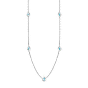 18ct White Gold Turquoise Cross Link Disc Chain Necklace