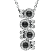 18ct White Gold Whitby Jet 0.50ct Diamond Cascade Necklace KRG126