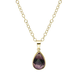 18ct Yellow Gold Blue John Oval Necklace PUNQ0004333