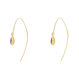 18ct Yellow Gold Blue John Cross Disc Drop Earrings