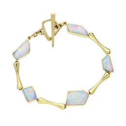 18ct Yellow Gold Opal Unique Link Bracelet UNIBLETT