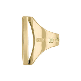 18ct Yellow Gold Whitby Jet King's Coronation Hallmark Large Oblong Ring