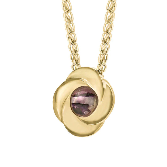 9ct Yellow Gold Blue John Stone Windmill Necklace. P2534.