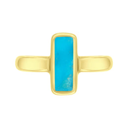 9ct Yellow Gold Turquoise Slim Oblong Ring