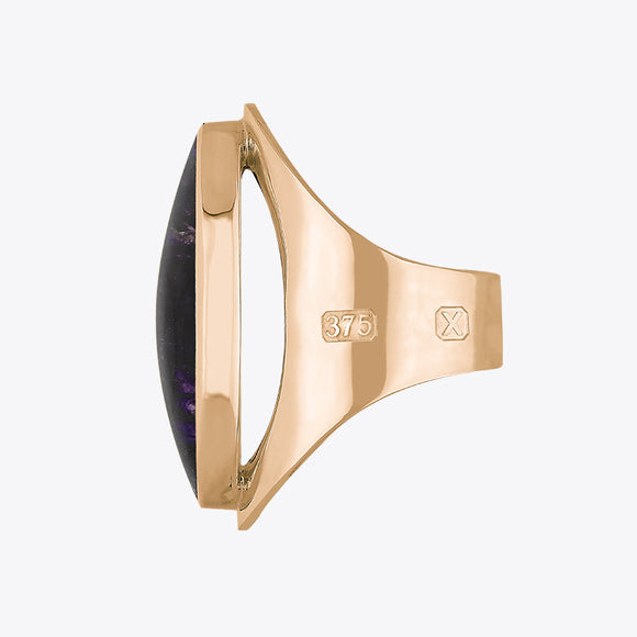 9ct Rose Gold Blue John Hallmark Large Oval Ring