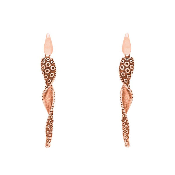 9ct Rose Gold Tentacle Twist Drop Earrings, E2463