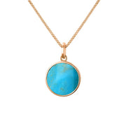 9ct Rose Gold Turquoise Zodiac Cancer Round Necklace, P3603._2