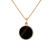 9ct Rose Gold Whitby Jet Zodiac Cancer Round Necklace, P3603._2