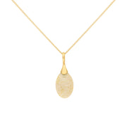 9ct Yellow Gold Coquina Pear Shaped Capped Pendant Necklace P1681.