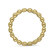 9ct Yellow Gold Stepping Stones Beaded Stacking Ring, R616._3