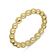 9ct Yellow Gold Stepping Stones Beaded Stacking Ring, R616.