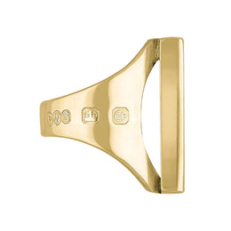 9ct Yellow Gold Whitby Jet Queen's Jubilee Hallmark Medium Oblong Ring D