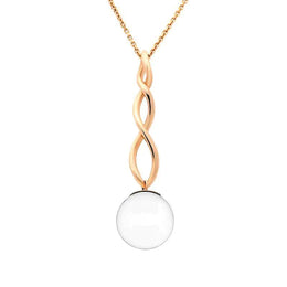 9ct Rose Gold Bauxite 10mm Bead Twist Necklace P1930