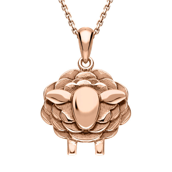 9ct Rose Gold Sheep Necklace, P3509.