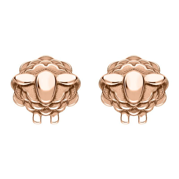 9ct Rose Gold Sheep Stud Earrings, E2531.