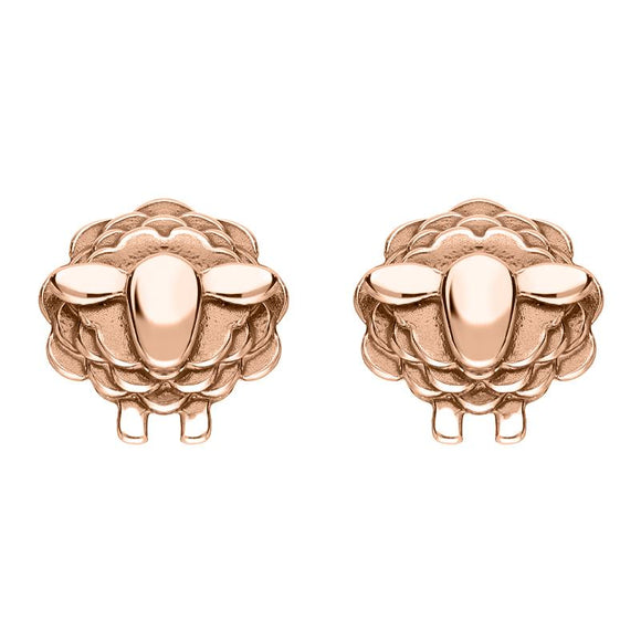 9ct Rose Gold Sheep Stud Earrings, E2531.