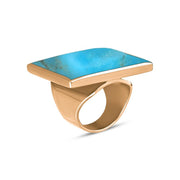 9ct Rose Gold Turquoise Large Square Ring, R605_2